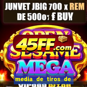 media de tiros de meta por jogo